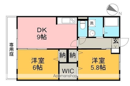 ラ・ペジブル[2DK/50.28m2]の間取図