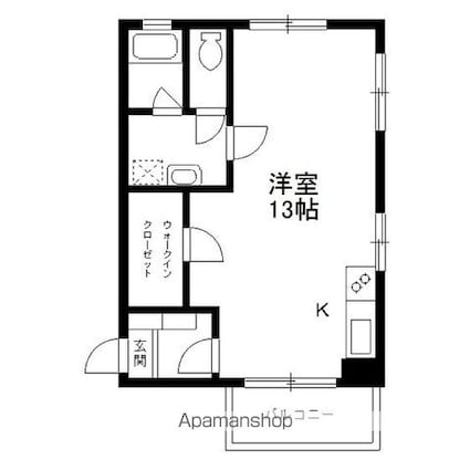 パシフィック麻布マンション[1R/41.8m2]の間取図
