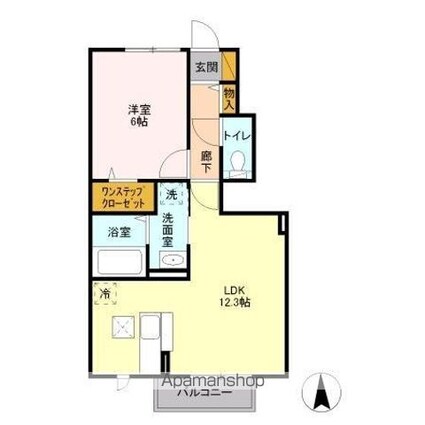 ティアラ　Ａ[1LDK/44.3m2]の間取図