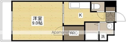 広島県広島市中区南竹屋町[1K/29.89m2]の間取図
