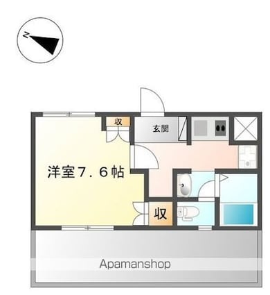 プレザンブリース[1K/24.79m2]の間取図