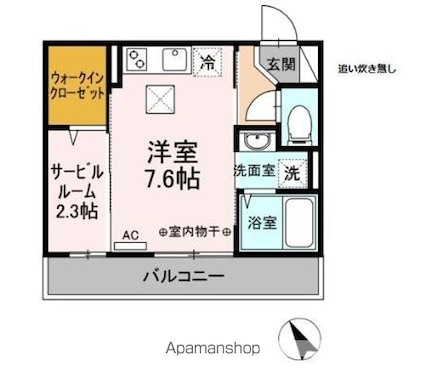 アルセ二俣川・ヒラソル二俣川　ヒラソル二俣川[1R/27.13m2]の間取図