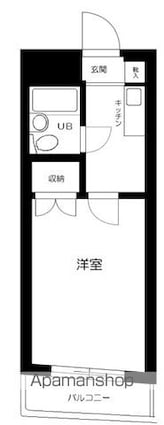 ハイタウン自由が丘[1K/14.65m2]の間取図