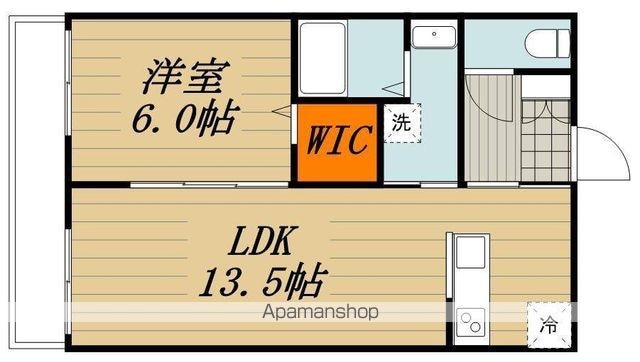 東京都世田谷区粕谷２丁目[1LDK/44.71m2]の間取図