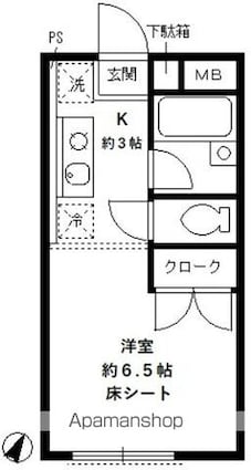 エスポワールＭ[1K/21.73m2]の間取図