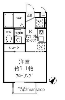 デザインコート[1K/22.35m2]の間取図