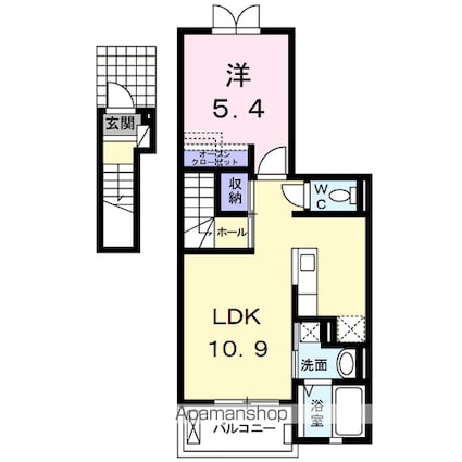 Ｓｏｌｅｉｌ　心[1LDK/41.27m2]の間取図