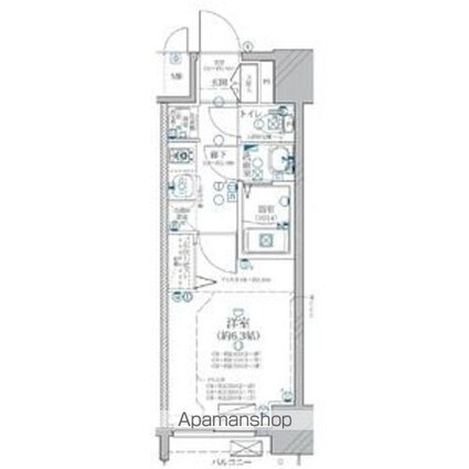 ディアレイシャス矢場町[1K/22.23m2]の間取図