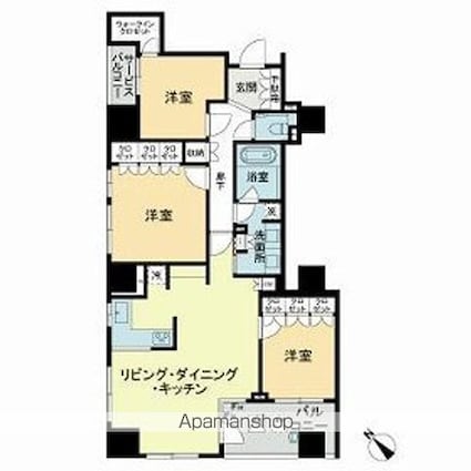 Ｓタワー・内田洋行新川第２オフィス[3LDK/100.84m2]の間取図