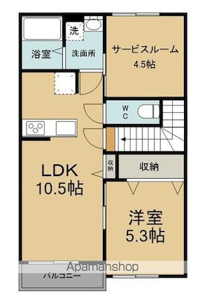 ｖｉｌｌａ　ＫＡＫＩＨＩ　宮ノ上Ａ[1SLDK/50.09m2]の間取図