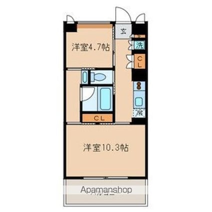 Ｋエリタージュ[1LDK/38.7m2]の間取図