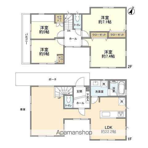 東急田園都市線 江田駅 徒歩11分 2階建 築14年の間取り写真
