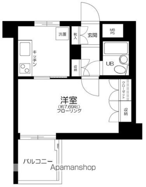 コート・アドヴァンス[1K/27.56m2]の間取図