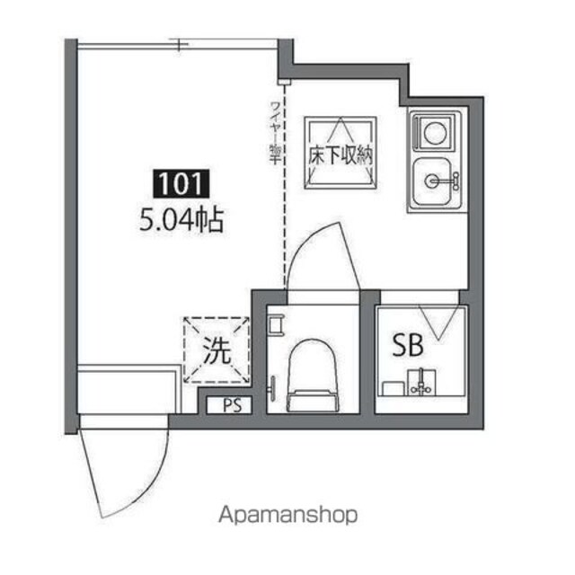 ＲＥ平和台[1R/10.5m2]の間取図
