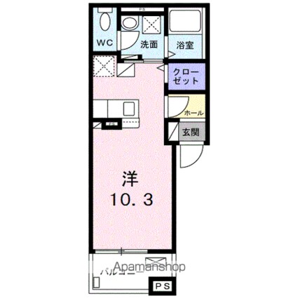 ヒカルサ瑞江ウエスト[1R/27.53m2]の間取図