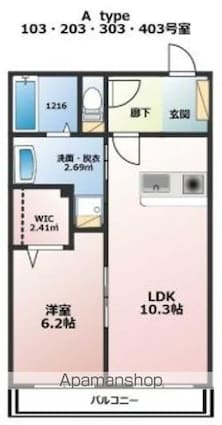 ＬＩＮＮＥＡ　ＭＩＫＵＭＯ[1LDK/40m2]の間取図