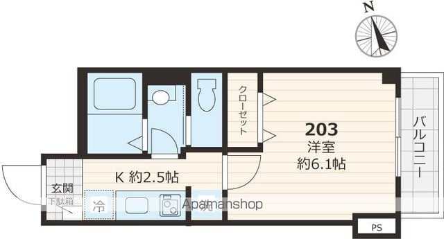 山手線 池袋駅 徒歩7分 3階建 築6年の間取り写真