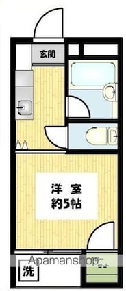 東京都目黒区駒場１丁目[1R/16m2]の間取図