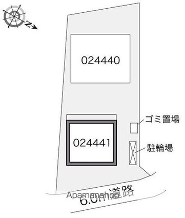レオパレス北八王子Ａ[1K/26.08m2]の配置図