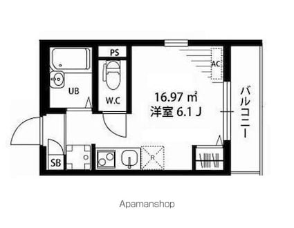 リブリ・三幸[1R/16.97m2]の間取図