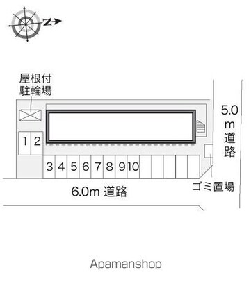 レオパレス北町[1K/20.28m2]の配置図