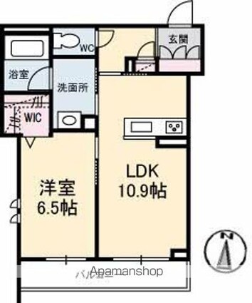 エムズ　グアナファト[1LDK/44.76m2]の間取図