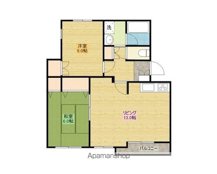 マンハイム敦賀[2LDK/59m2]の間取図