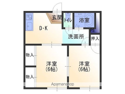 ファミールＡ[2DK/36.36m2]の間取図