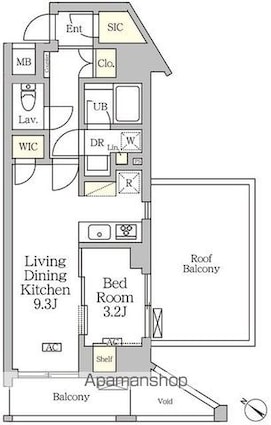 アジールコート松濤[1LDK/36.21m2]の間取図