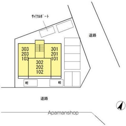 レーブ・マルシェ[1LDK/40.04m2]の配置図