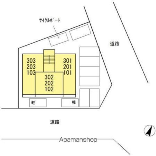 レーブ・マルシェ[1LDK/40.04m2]の配置図