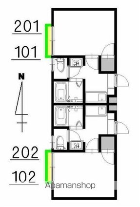 コアシティＩ[1K/20m2]の配置図