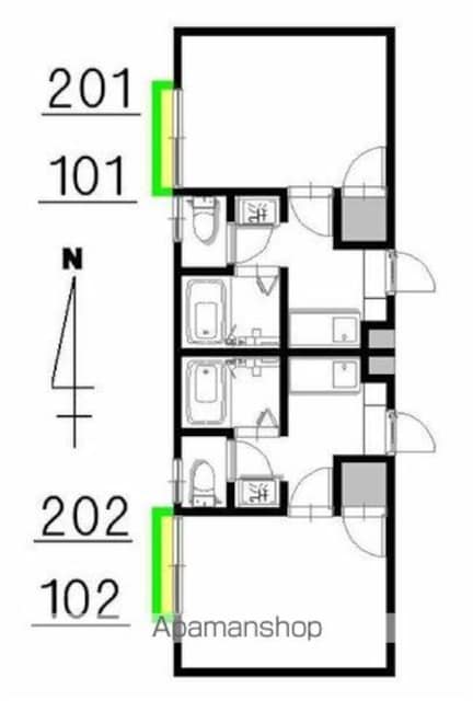 香川県高松市松縄町[1K/20m2]の配置図