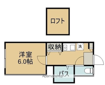 パレス緑ヶ丘[1K/19.89m2]の間取図