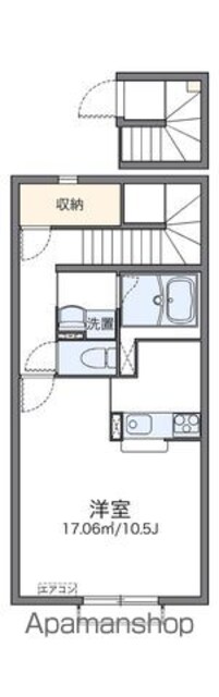 レオネクストはぶ[1K/37.26m2]の間取図