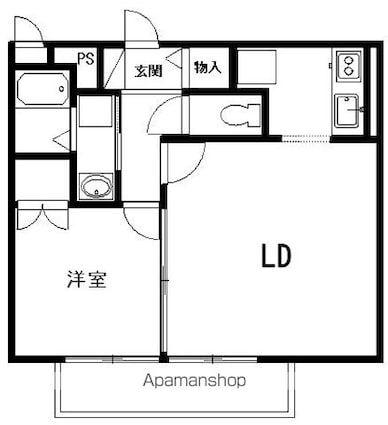 ハイツＫＳＮ[1LDK/46.37m2]の間取図