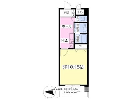 フォルテ姫原[1K/34.3m2]の間取図