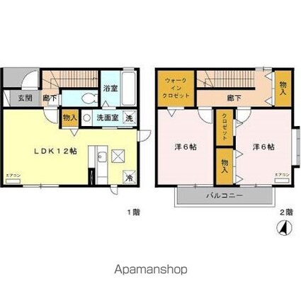 グリーンハイツ[2LDK/69.03m2]の間取図