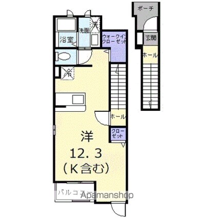 アイエスＡ[1K/40.8m2]の間取図