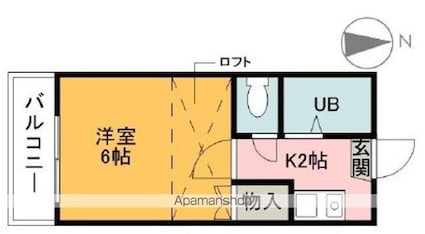 アチェロ[1K/18m2]の間取図