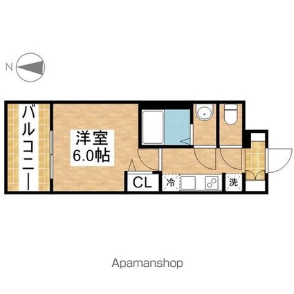 プレサンス桜山駅前アフォード[1K/20.68m2]の間取図
