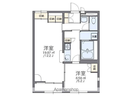 レオパレスサニーたか[1LDK/43.06m2]の間取図