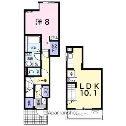 サンヴェール茂原Ｄ[1LDK/50.55m2]の間取図