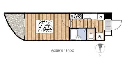 東京都国立市富士見台２丁目[1K/22.9m2]の間取図
