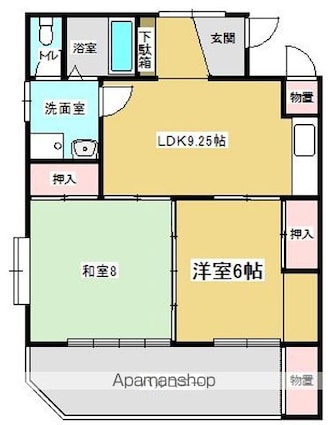 グランツハイム[2DK/55.62m2]の間取図