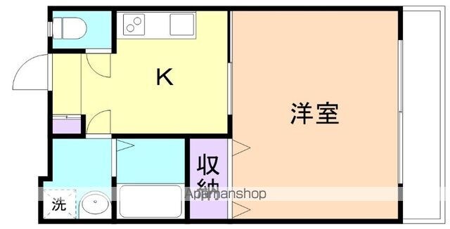 ソルエール梅原[1K/27.6m2]の間取図