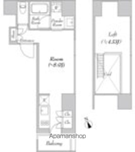 カナルフロント芝浦[1R/25.01m2]の間取図