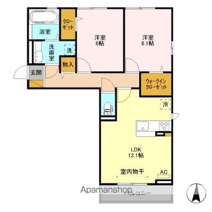 モルゲンロート　　光[2LDK/60.43m2]の間取図