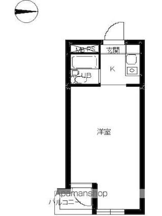 スカイコート府中[1R/19.23m2]の間取図