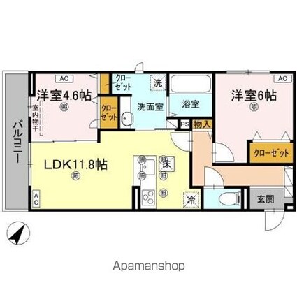 リエートパーク[2LDK/57.66m2]の間取図